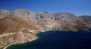 Kalymnos - looking across at Emborios and the ridge behind from the mountainside on the opposite side of the bay