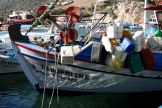Kalymnos - recycling old plastic containers as fishing floats