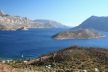 Kalymnos - looking down the West coast of Kalymnos from the mountainside above Skalia