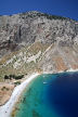 Symi - looking down on Nanou Beach with  the staggering limestone cliffs at the northern end