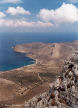 Tilos - view of the small harbour at Agios Andonis from the top of the island's highest mountain, Profitis Ilias
