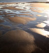 low winter sun across 'The Sands' on the Gower coast