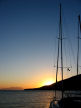 sunrise over Tilos, Nisyros harbour, Greek Islands